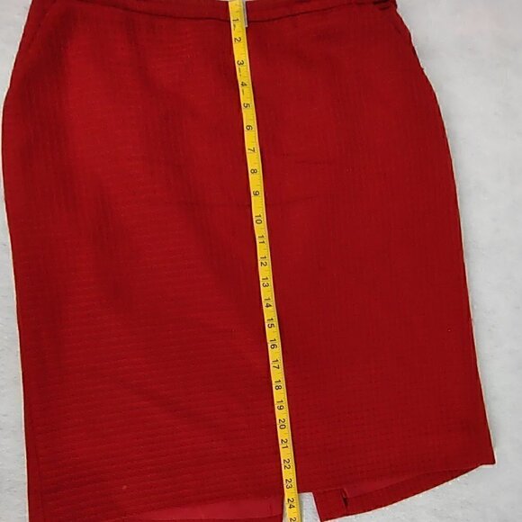 Rena Rowan for Saville Dark Red Leading Into Burgundy Skirt With Lining Size 14 - Picture 6 of 8